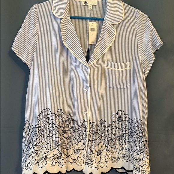 NWT- Floreat by Anthropologie Beverly Stripped Sleep Top- Size small - Picture 3 of 7